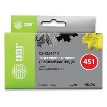 Картридж струйный CACTUS (CS-CLI451Y) для CANON Pixma iP7240, желтый - Премиум Сервис