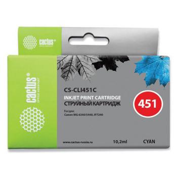 Картридж струйный CACTUS (CS-CLI451C) для CANON Pixma iP7240, голубой - Премиум Сервис