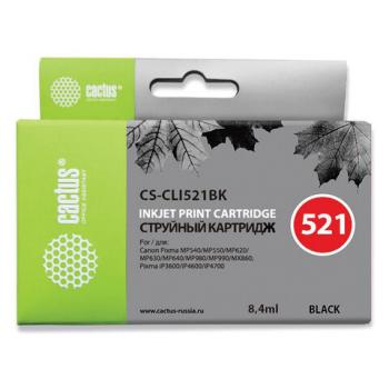 Картридж струйный CACTUS (CS-CLI521BK) для CANON Pixma MP540/630/980, черный фото - Премиум Сервис
