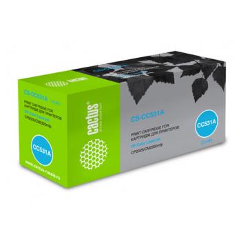 Картридж лазерный CACTUS (CS-CC531A) для HP ColorLaserJet CP2025/CM2320, голубой, ресурс 2800 страниц - Премиум Сервис