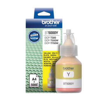 Чернила BROTHER (BT5000Y) для СНПЧ Brother DCP-T310/T510W\T710W, желтые, оригинальные, ресурс 5000 страниц - Премиум Сервис