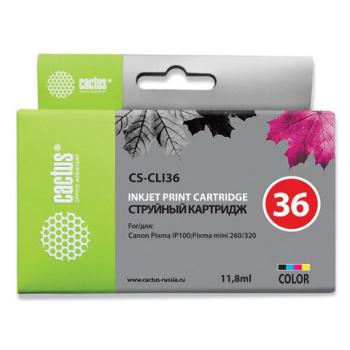 Картридж струйный CACTUS (CS-CLI36) для CANON PIXMA iP100, цветной - Премиум Сервис