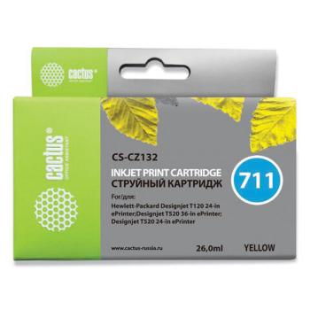 Картридж струйный CACTUS (CS-CZ132) для плоттеров HP DesignJet T120/T520, желтый - Премиум Сервис