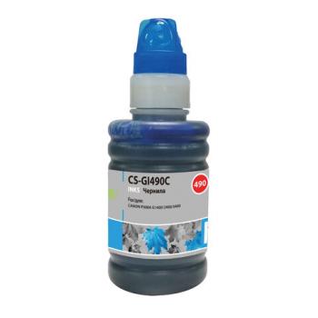 Чернила CACTUS (CS-GI490C) для СНПЧ CANON Pixma G1400/G2400/G3400, голубые, 0,1 л - Премиум Сервис