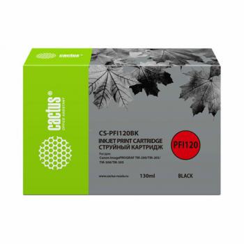 Картридж струйный CACTUS (CS-PFI120BK) для Canon imagePROGRAF TM-200/TM-205/TM-300, черный, 130 мл - Премиум Сервис