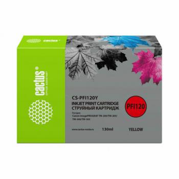 Картридж струйный CACTUS (CS-PFI120Y) для Canon imagePROGRAF TM-200/TM-205/TM-300, желтый, 130 мл - Премиум Сервис