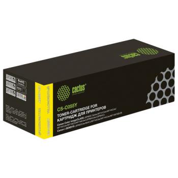 Картридж лазерный CACTUS (CS-C055Y) для Canon LBP663Cdw/664Cx/MF746Cx/742Cdw, желтый, ресурс 2100 страниц - Премиум Сервис