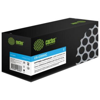 Картридж лазерный CACTUS (CS-C055HC) для Canon LBP663Cdw/664Cx/MF746Cx/742Cd, голубой, ресурс 5900 страниц - Премиум Сервис
