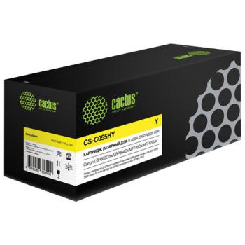 Картридж лазерный CACTUS (CS-C055HY) для Canon LBP663Cdw/664Cx/MF746Cx/742Cdw, желтый, ресурс 5900 страниц - Премиум Сервис