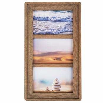 Рамка из мангового дерева BRAUBERG LOFT TRINITY, 3 фото 10х15 см, акриловый экран, 20х35,5 см, 391282 - Премиум Сервис