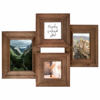 Рамка из мангового дерева BRAUBERG LOFT QUAD, фото разного размера, акриловый экран, 52х39 см, 391283 - Премиум Сервис