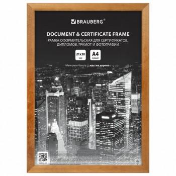 Рамка 21х30 см, дерево, багет 14 мм, BRAUBERG "Elegant", мокко, акриловый экран, 391298 - Премиум Сервис