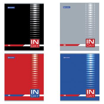 Тетрадь А5, 48 л., BRAUBERG, клетка, обложка картон, "INDAY", 400518 - Премиум Сервис