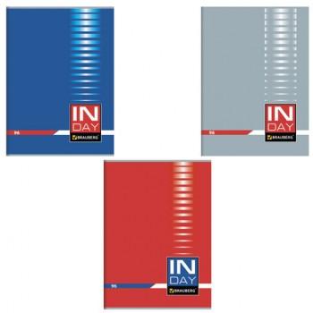 Тетрадь А4, 96 л., BRAUBERG скоба, клетка, обложка картон, "INDAY", 400520 - Премиум Сервис