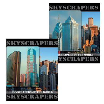 Тетрадь А5, 96 л., BRAUBERG, клетка, обложка картон, ГОРОДА, 401293 - Премиум Сервис