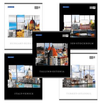 Тетрадь А5, 48 л., BRAUBERG, клетка, выборочный лак, ПУТЕШЕСТВИЯ, 401826 - Премиум Сервис