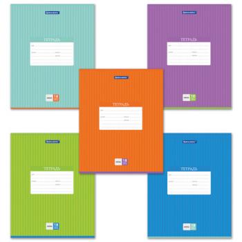 Тетрадь 18 л. BRAUBERG, клетка, обложка картон, ПОЛОСКИ ОДНОТОННЫЕ, 401856 - Премиум Сервис