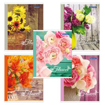 Тетрадь А5, 48 л., BRAUBERG, клетка, блестки, ДУШИСТЫЕ ЦВЕТЫ, 402810 - Премиум Сервис