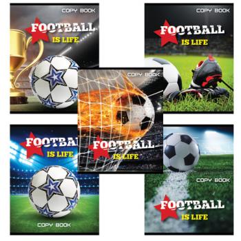 Тетрадь А5, 48 л., BRAUBERG, клетка, выборочный лак, МИРОВОЙ ФУТБОЛ, 402815 - Премиум Сервис