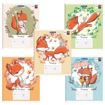Тетрадь 18 л. BRAUBERG, клетка, обложка картон, CUTE FOX, 402992 - Премиум Сервис