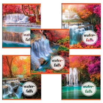 Тетрадь А5, 48 л., BRAUBERG, клетка, обложка картон, ВОДОПАДЫ, 403019 - Премиум Сервис