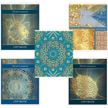 Тетрадь А5, 48 л., BRAUBERG, клетка, тиснение фольгой, УЗОРЫ, 403048 - Премиум Сервис