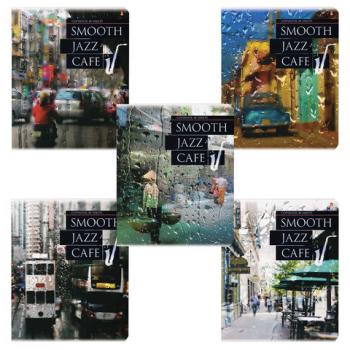 Тетрадь А5 48 л. АЛЬТ скоба, клетка, фольга, гибридный лак, бумага 70 г/м2, "JAZZ CAFE", 7-48-828 - Премиум Сервис