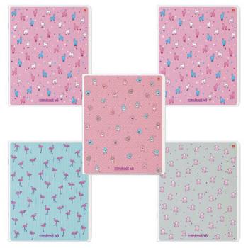 Тетрадь А5 48 л. АЛЬТ скоба, клетка, Soft Touch, фольга, "ЗЕФИРНОЕ НАСТРОЕНИЕ", 7-48-569 - Премиум Сервис