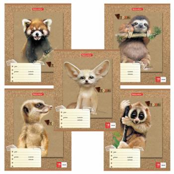 Тетрадь 18 л. BRAUBERG линия, обложка картон, "МИЛЫЕ ЗВЕРУШКИ", 403580 - Премиум Сервис