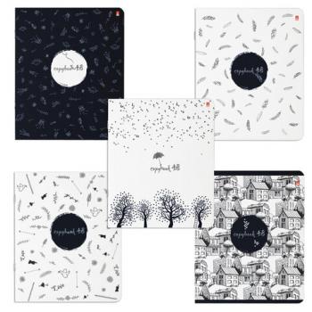 Тетрадь А5 48 л. АЛЬТ скоба, клетка, глянцевая ламинация, "КОНТРАСТЫ" (5 видов), 7-48-575 - Премиум Сервис