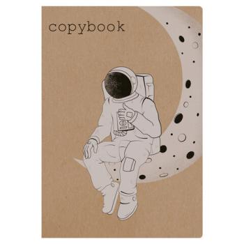 Тетрадь 40 л. в клетку обложка КРАФТ, бежевая бумага 70 г/м2, сшивка, А5 (147х210 мм), SPACE TRAVELER, BRAUBERG, 403760 - Премиум Сервис