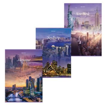 Тетрадь А4, 80 л., BRAUBERG, скоба, клетка, обложка картон, "City", 404045 - Премиум Сервис