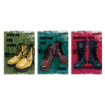 Тетрадь А4 80 л. АЛЬТ гребень, клетка, глянцевая ламинация, "BOOTS" (3 вида), 7-80-1120 - Премиум Сервис