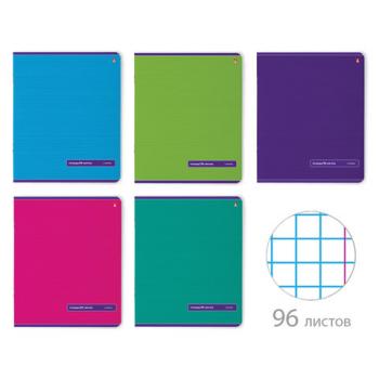 Тетрадь А5 96 л. АЛЬТ скоба, клетка, глянцевая ламинация, "Классика" (5 видов), 7-96-012/1 - Премиум Сервис