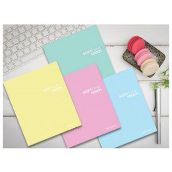 Тетрадь А5 48 л., ПЗБМ, скоба, клетка, Soft Touch, брайль 3D, "СофтКолорТач" (розовый), 028862 - Премиум Сервис