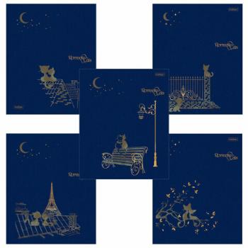 Тетрадь А5 48 л. HATBER скоба, клетка, матовая ламинация, 3D, "Romantic" (5 видов в спайке), 48Т5лофВ1 - Премиум Сервис