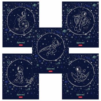 Тетрадь А5 48 л. HATBER скоба, клетка, матовая ламинация, 3D, "Астронавт" (5 видов в спайке), 48Т5лофВ1 - Премиум Сервис