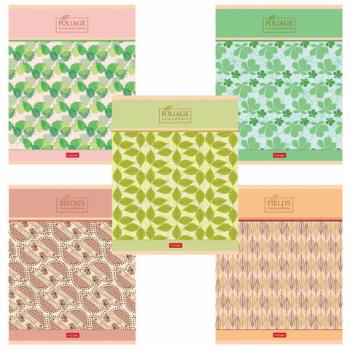 Тетрадь А5, 96 л., HATBER скоба, клетка, обложка картон, тиснение, "Паттерн" (5 видов), 96Т5тВ1 - Премиум Сервис