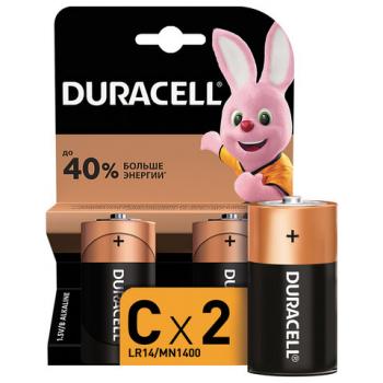 Батарейки DURACELL Basic, С (LR14, 14А), алкалиновые, КОМПЛЕКТ 2 шт., блистер - Премиум Сервис