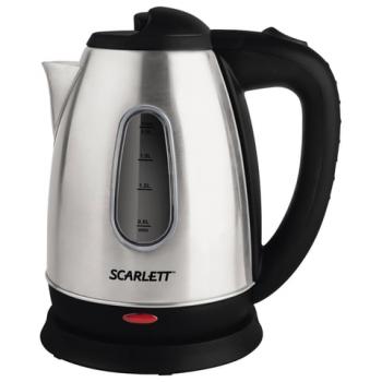Чайник SCARLETT SC-EK21S20, 1,8 л, 1600 Вт, закрытый нагревательный элемент, сталь - Премиум Сервис
