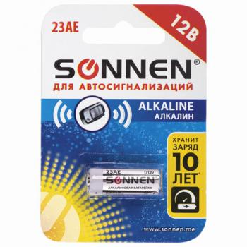 Батарейка SONNEN Alkaline, 23А (MN21), алкалиновая, для сигнализаций, 1 шт., в блистере, 451977 - Премиум Сервис