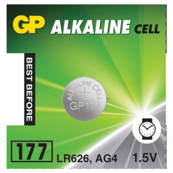 Батарейка GP Alkaline 177 (G4, LR626), алкалиновая, 1 шт., в блистере (отрывной блок), 177-2CY, 4891199026690 - Премиум Сервис