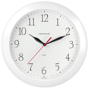 Часы настенные TROYKATIME (TROYKA) 11110113, круг, белые, белая рамка, 29х29х3,5 см - Премиум Сервис
