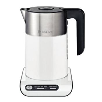 Чайник BOSCH TWK8611P, 1,5 л, 2400 Вт, закрытый нагревательный элемент, нержавеющая сталь, белый - Премиум Сервис
