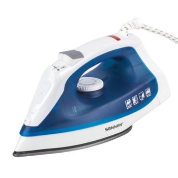 Утюг SONNEN SI-237A, 1800 Вт, антипригарное покрытие, синий/белый, 453504 - Премиум Сервис