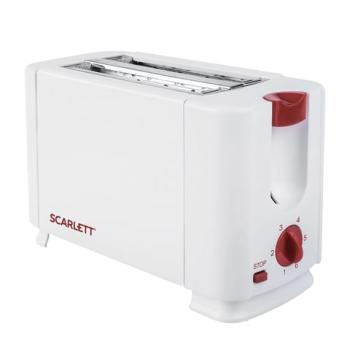 Тостер SCARLETT SC-TM11013, 700 Вт, 2 тоста, 6 режимов, сталь, белый - Премиум Сервис