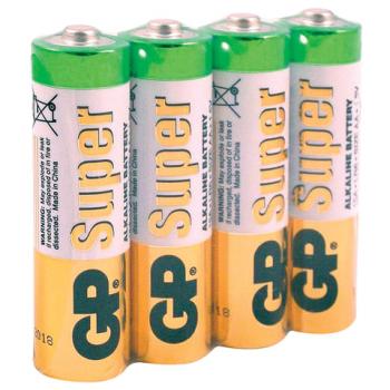 Батарейки КОМПЛЕКТ 4 шт., GP Super G-Tech, AA (LR06, 15 А), алкалиновые, пальчиковые, в пленке, 15AA21, 15ARS-2SB4 - Премиум Сервис