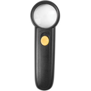 Лупа просмотровая BRAUBERG, С ПОДСВЕТКОЙ, диаметр 37 мм, увеличение 8, корпус черный, 454127 - Премиум Сервис