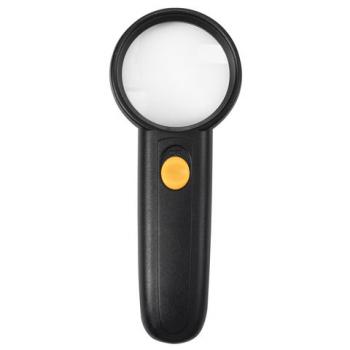 Лупа просмотровая BRAUBERG, С ПОДСВЕТКОЙ, диаметр 50 мм, увеличение 5, корпус черный, 454128 - Премиум Сервис