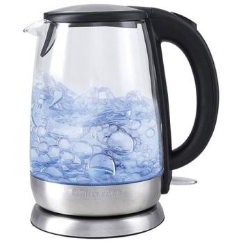 Чайник KITFORT КТ-619, 1,7 л, 2200 Вт, закрытый нагревательный элемент, стекло, серебристый, KT-619 - Премиум Сервис